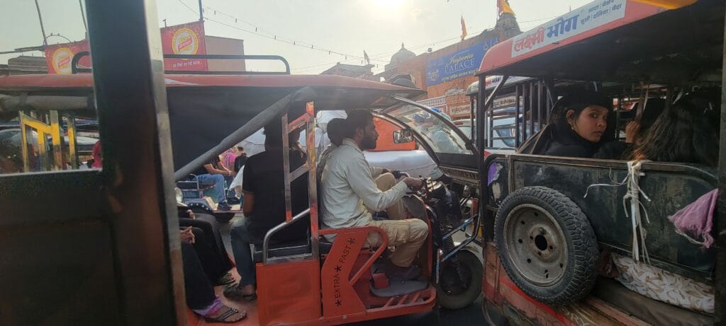 Wall To Wall Tuk Tuks As I Ride Through The Crowded Streets of Jaipur, India.
