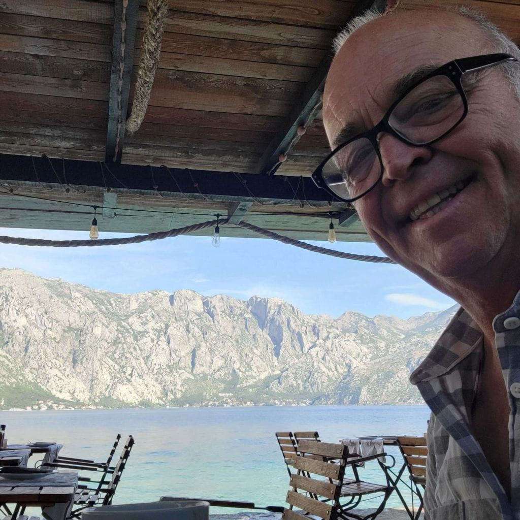 Enjoying Coffee Sea Side in Kotor Montenegro