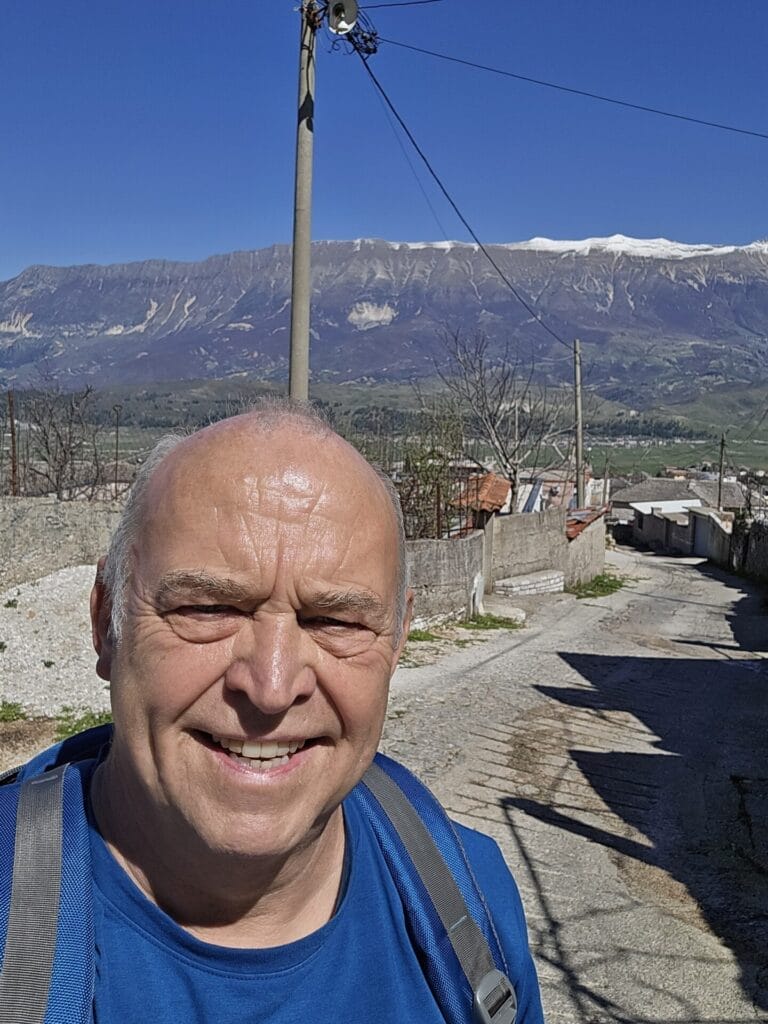 Me standing on a country road in Albania.