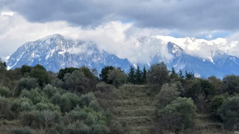 Snow Capped Mountains Outside Berat, Albania