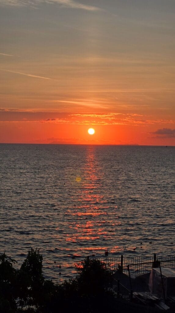 Sunset Over The Adriatic in Sarande, Albania.