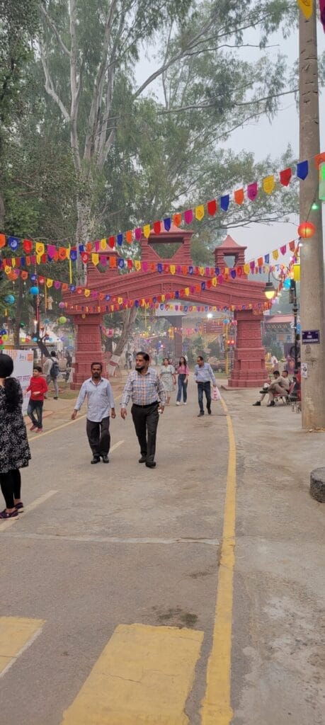 People enjoying a festival in Delhi India